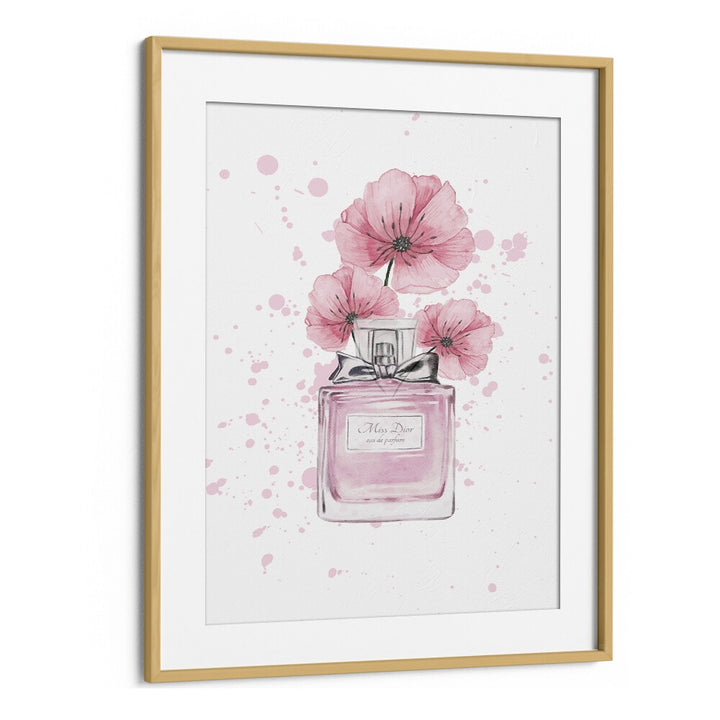 Miss Dior Perfume Fashion Art Artwork in Oak Wood Frame With Mount
