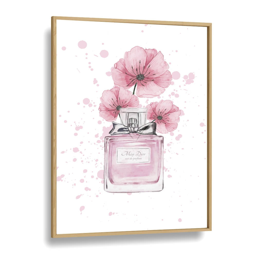 Miss Dior Perfume Fashion Art Artwork in Oak Wood Plain Frame
