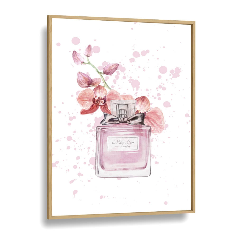 Miss Dior Perfume I Fashion Art Artwork in Oak Wood Plain Frame
