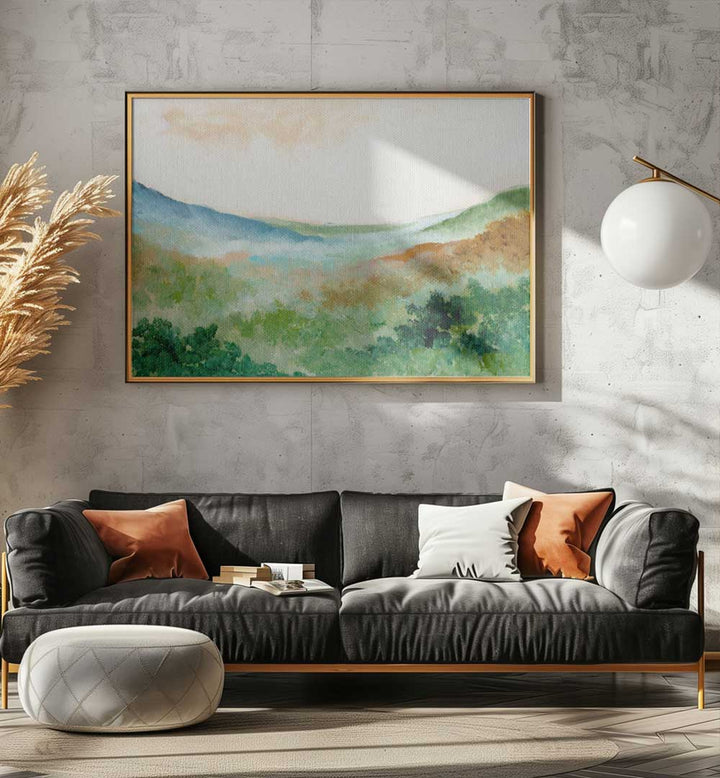 MIST OVER MEADOWS , LANDSCAPE PAINTINGS
