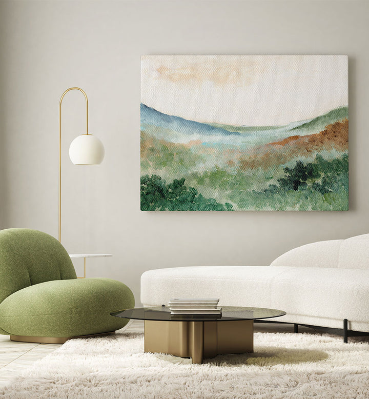 MIST OVER MEADOWS , LANDSCAPE PAINTINGS