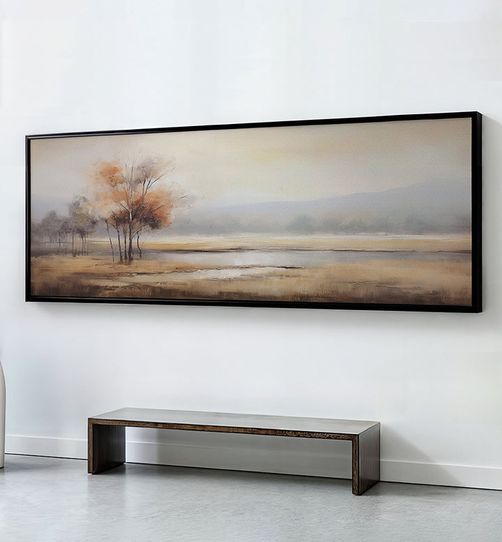 MISTY AUTUMN LANDSCAPE , PANORAMIC ART
