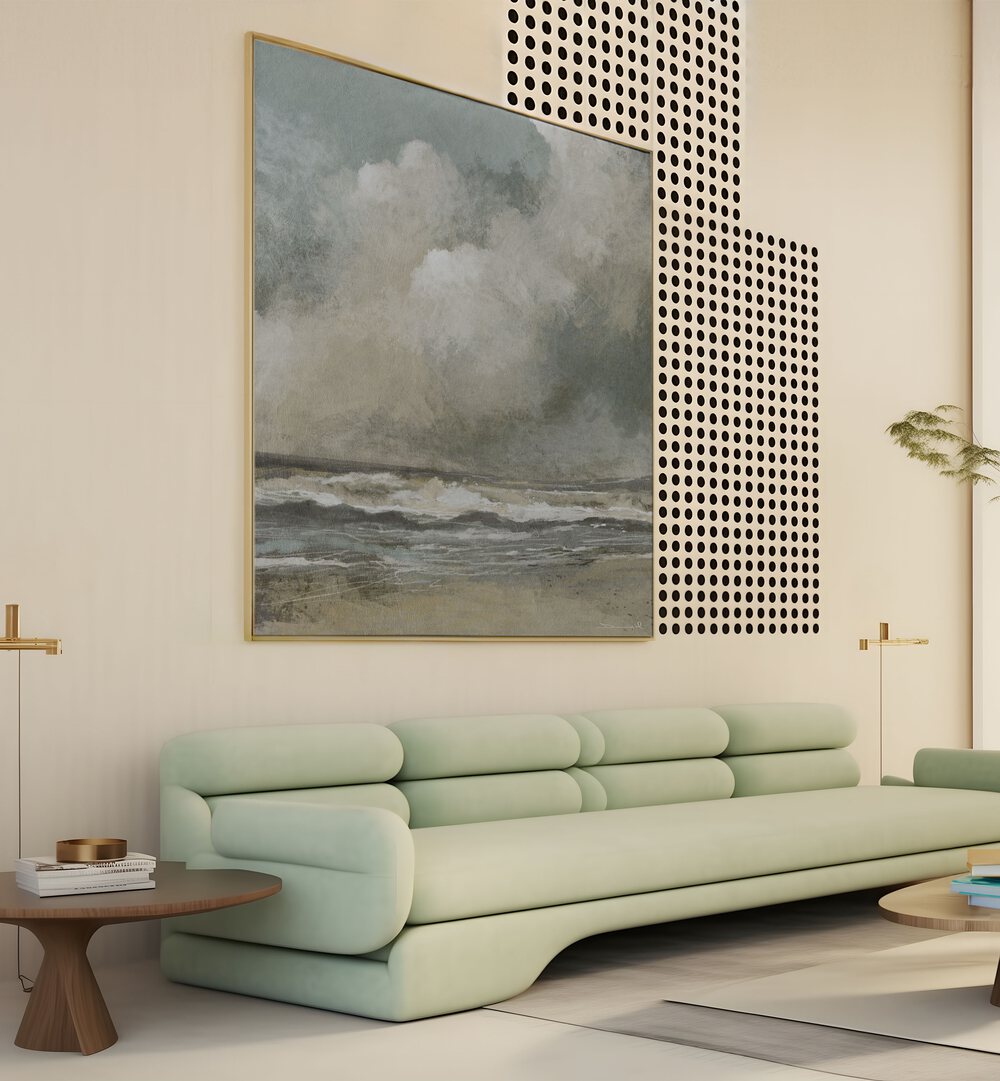 MISTY BEACH, ABSTRACT PAINTINGS enhance your decor with serene coastal beauty and soft hues. Perfect for any space.
