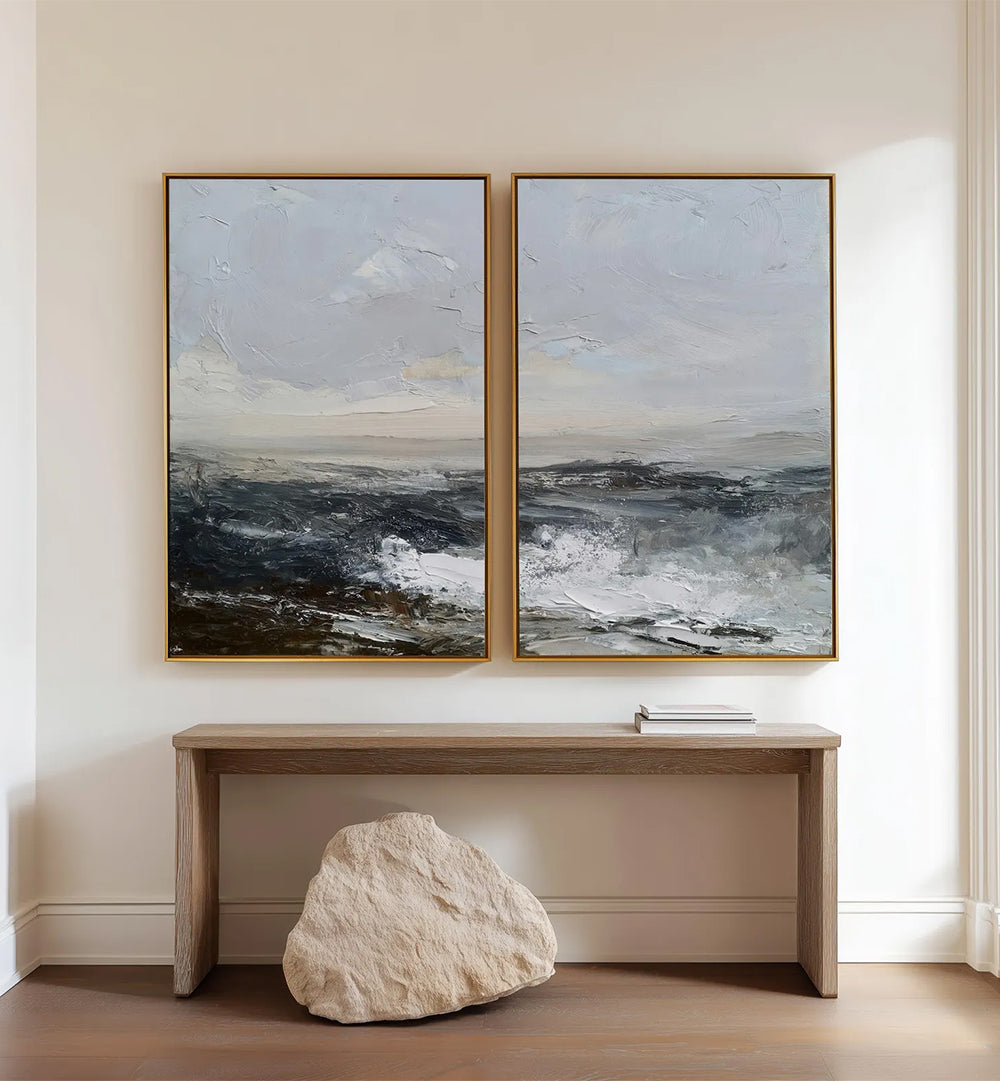 MISTY COAST, SET OF 2 PAINTINGS