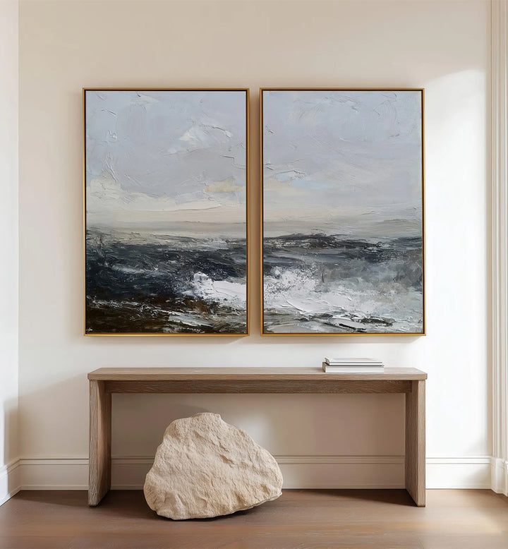 MISTY COAST, SET OF 2 PAINTINGS