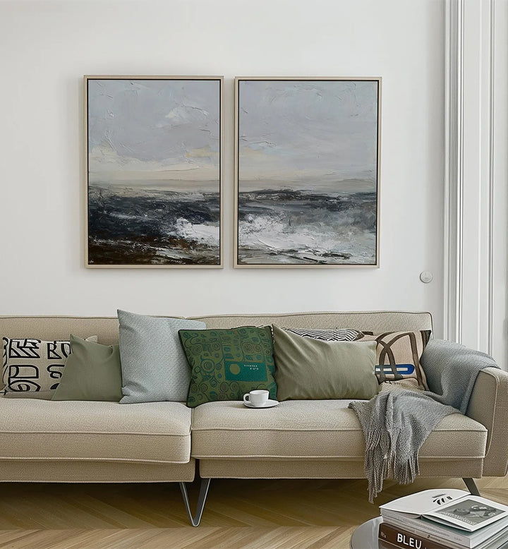 MISTY COAST, SET OF 2 PAINTINGS