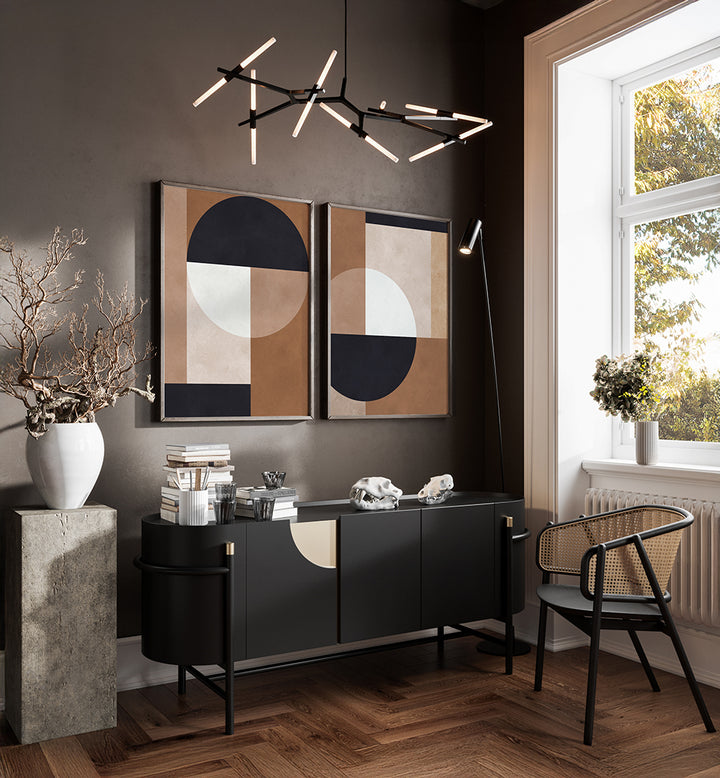 MOCHA BALANCE , SET OF 2 PAINTINGS