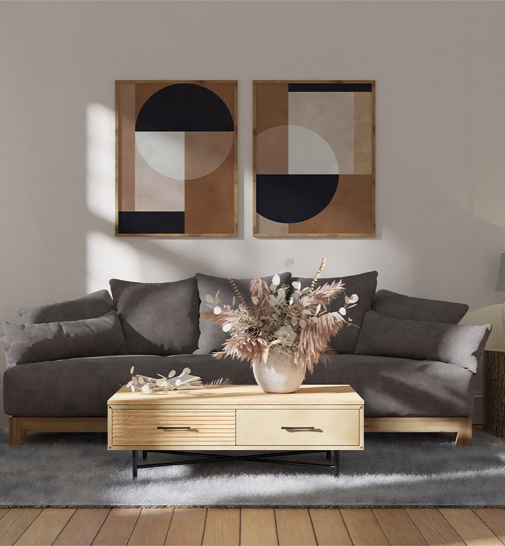 MOCHA BALANCE , SET OF 2 PAINTINGS