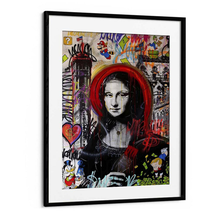 Monallisa Pop Art Artwork in Black Frame With Mount