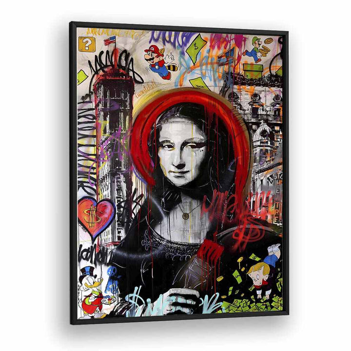 Monallisa Pop Art Artwork in Black Plain Frame