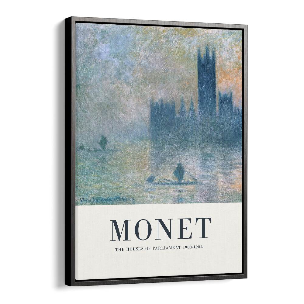 Monet's London Symphony Houses Of Parliament, 1903-1904 Claude Monet art painting Artwork in Black Floater Frame