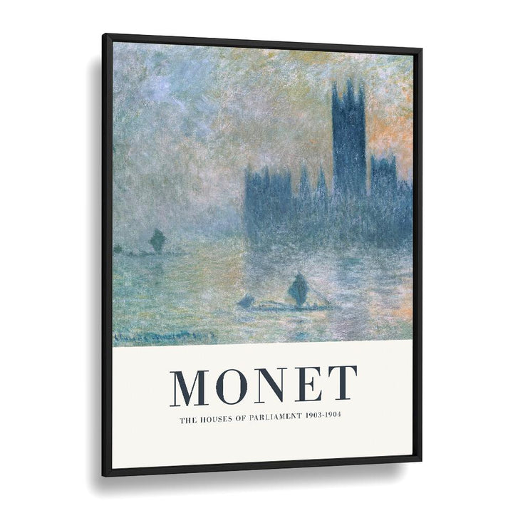 Monet's London Symphony Houses Of Parliament, 1903-1904 Claude Monet art painting Artwork in Black Plain Frame