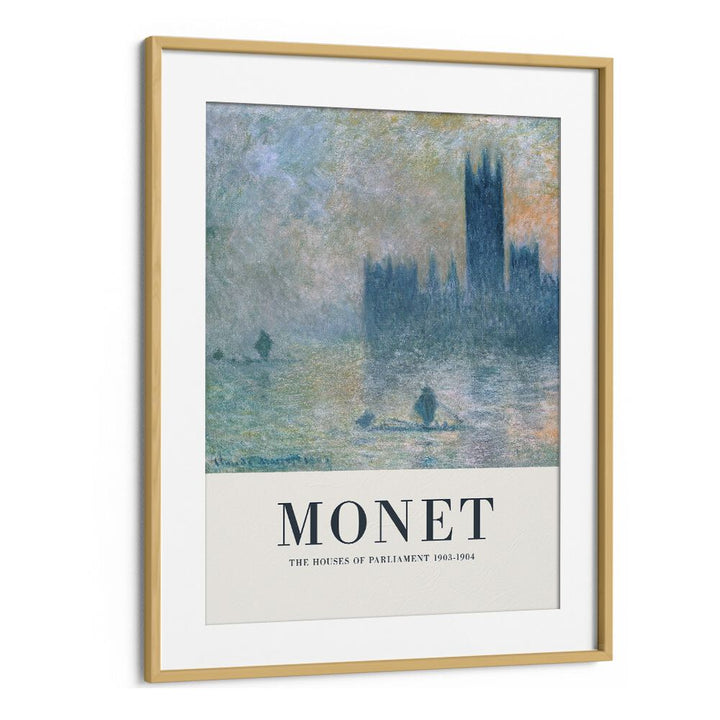 Monet's London Symphony Houses Of Parliament, 1903-1904 Claude Monet art painting Artwork in Oak Wood Frame With Mount