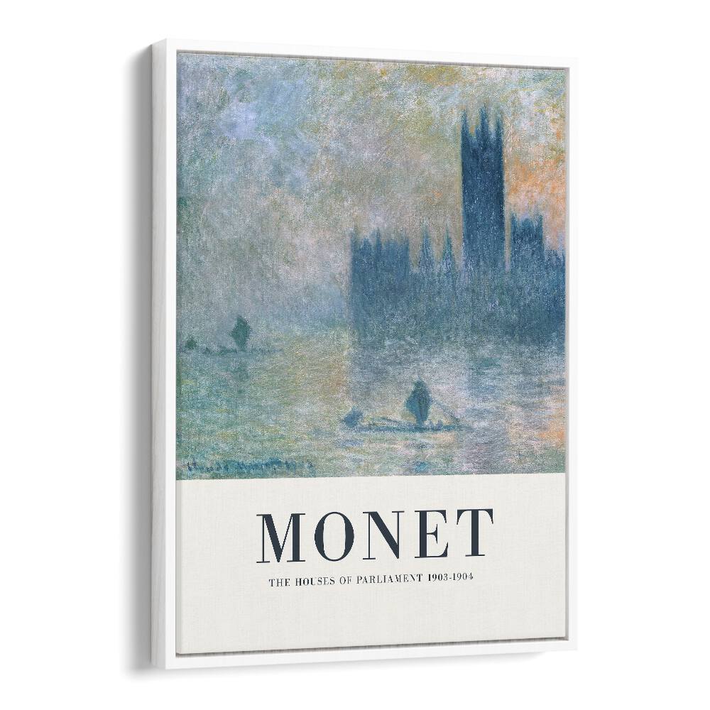 Monet's London Symphony Houses Of Parliament, 1903-1904 Claude Monet art painting Artwork in White Floater Frame