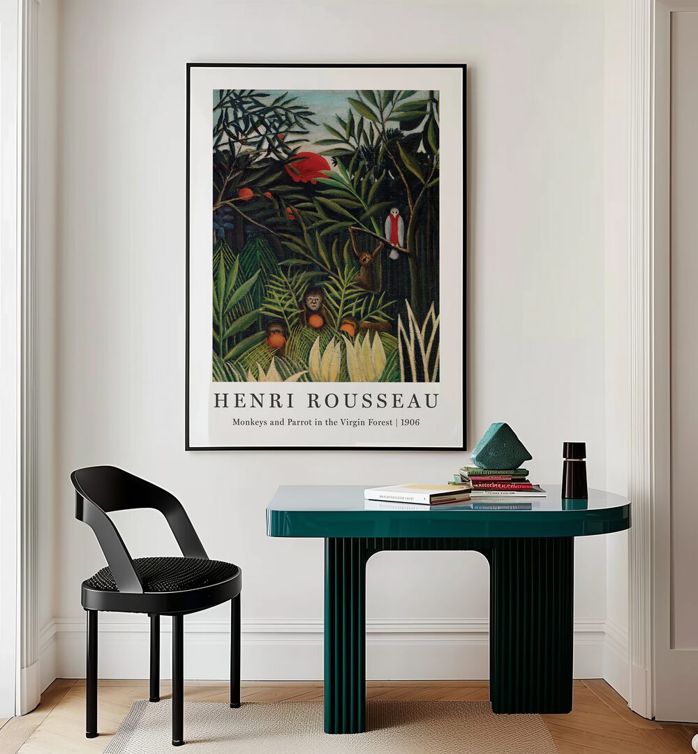 MONKEYS AND PARROT  (1906) II , VINTAGE PAINTINGS