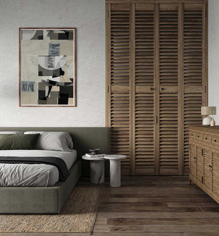 Sophisticated MONOCHROME COMPOSITION NO III, ABSTRACT PAINTINGS, adding modern artistry to any contemporary decor.