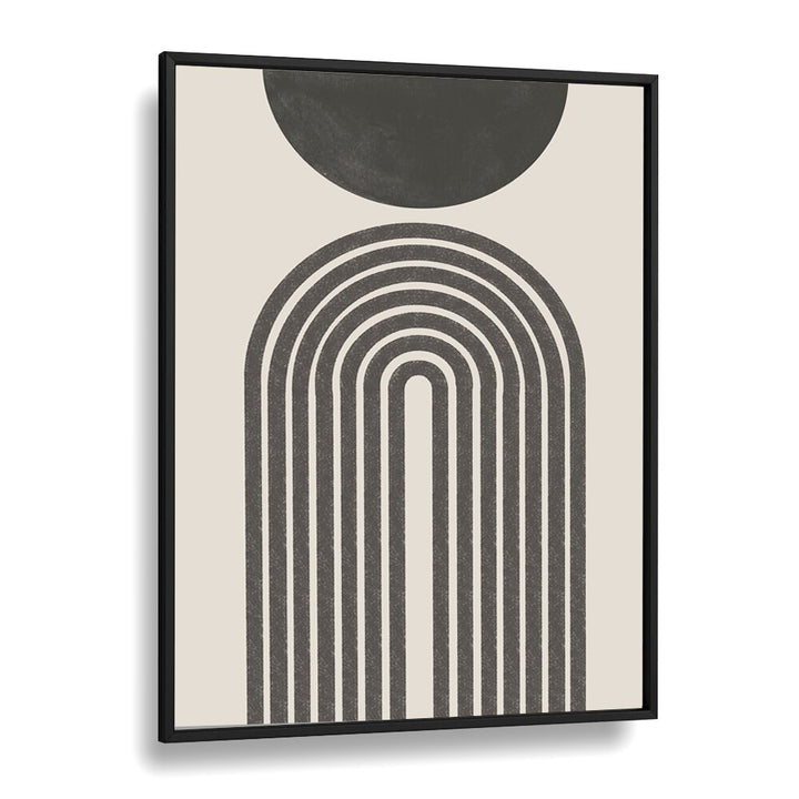 Monochrome curve boho wall art painting Artwork in Black Plain Frame