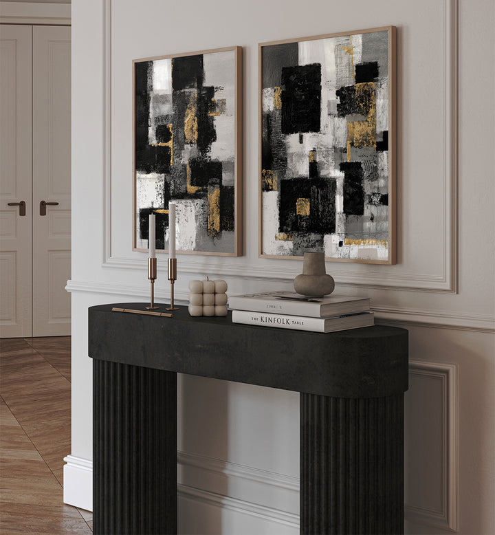 MONOCHROME LUXE , SET OF 2 PAINTINGS