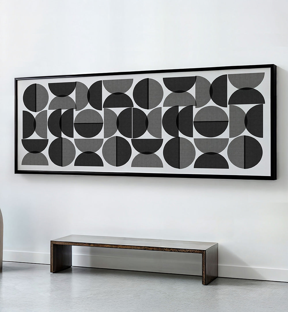 MONOCHROME CIRCLE PATTERN , PANORAMIC ART