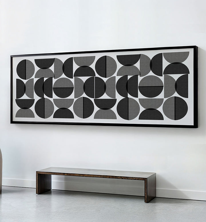 MONOCHROME CIRCLE PATTERN , PANORAMIC ART