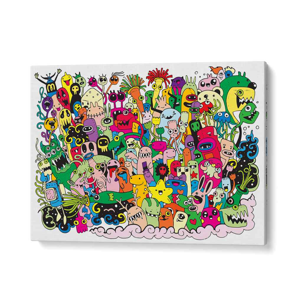 Monster Fun Doodle Art Artwork in Gallery Wrap