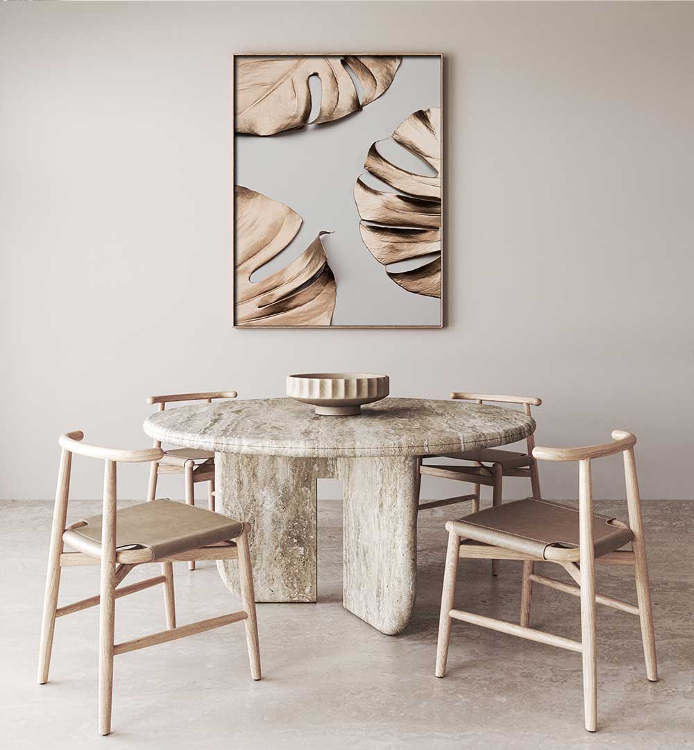 Stylish MONSTERA GOLD I, FASHION POSTERS elevate modern decor with chic fashion silhouettes and abstract design.