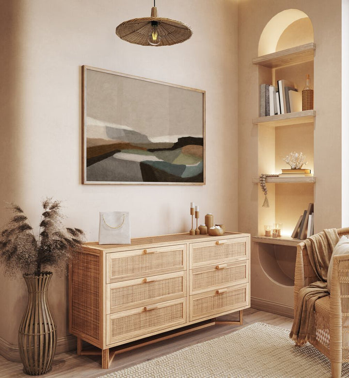 Stylish living room featuring MONTEGO, ABSTRACT PAINTINGS that enhance space with vibrant colors and dynamic forms.