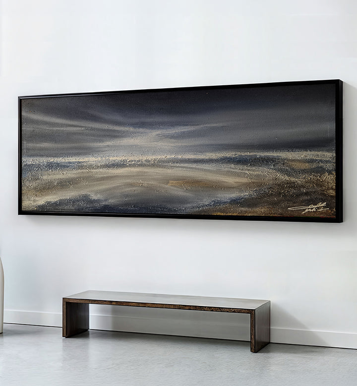 MOODY ABSTRACT SEASCAPE , PANORAMIC ART