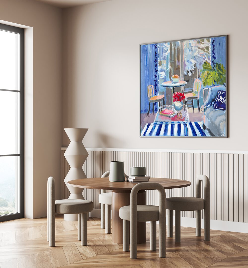 Transform your space with MOODY BLUES, BAR art, capturing cozy café vibes and modern aesthetics perfectly.