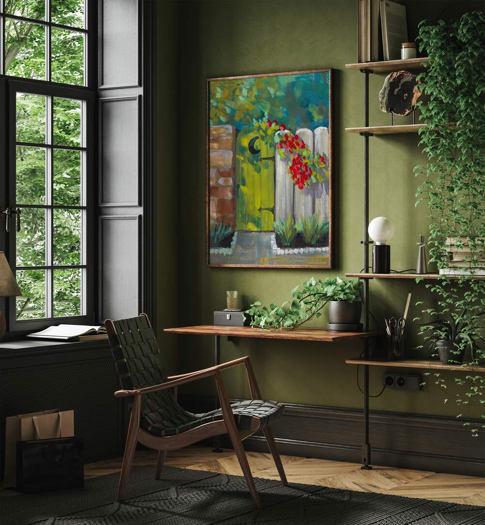 Brighten your space with MOON DOOR, FLORAL FLOWER PAINTINGS, showcasing enchanting abstract floral art.