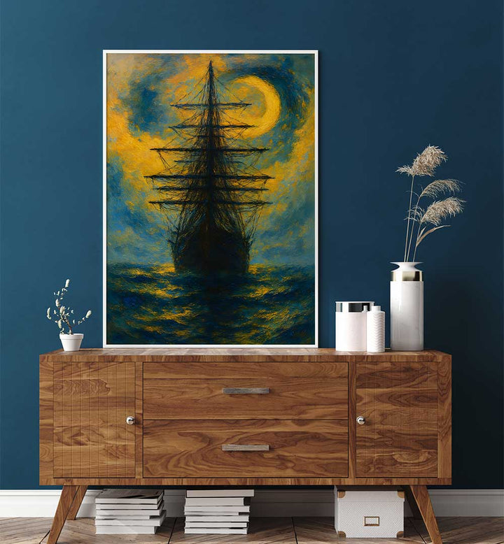 MOONLIT MAST , EXPRESSIONISM PAINTINGS