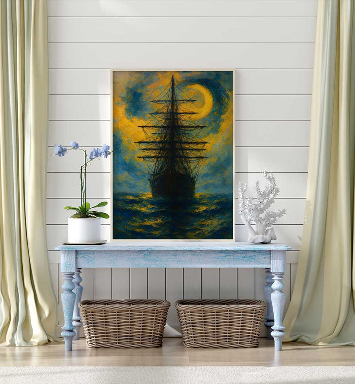 MOONLIT MAST , EXPRESSIONISM PAINTINGS