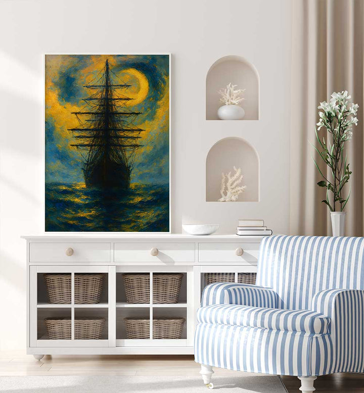 MOONLIT MAST , EXPRESSIONISM PAINTINGS