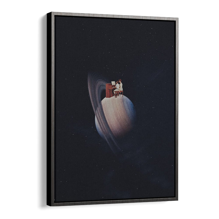 Moonshine  Surreal Painting Artwork in Black Floater Frame
