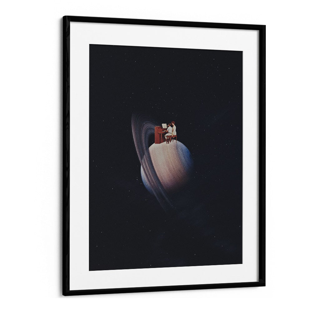 Moonshine   Surreal Painting Artwork in Black Frame With Mount
