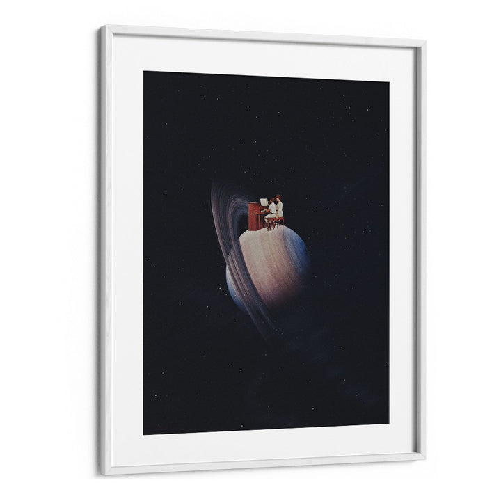 Moonshine Surreal Painting Artwork  in White frame With Mount