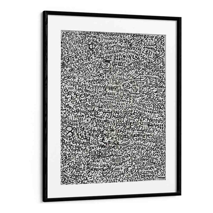 Mopi Doodle Art Artwork in Black Frame With Mount