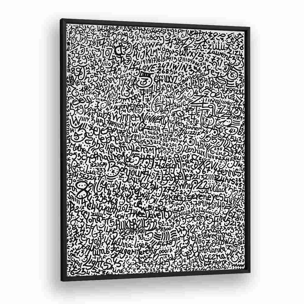 Mopi Doodle Art Artwork in Black Plain Frame