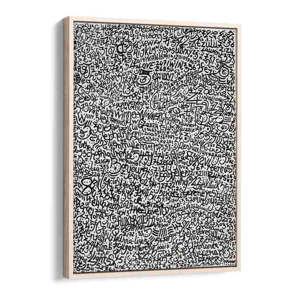 Mopi Doodle Art Artwork in Oak Wood Floater Frame