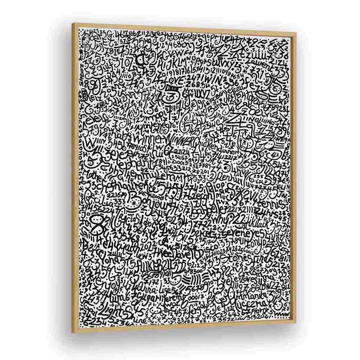 Mopi Doodle Art Artwork in Oak Wood Plain Frame