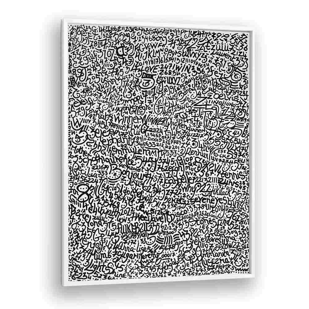 Mopi Doodle Art Artwork in White Plain Frame