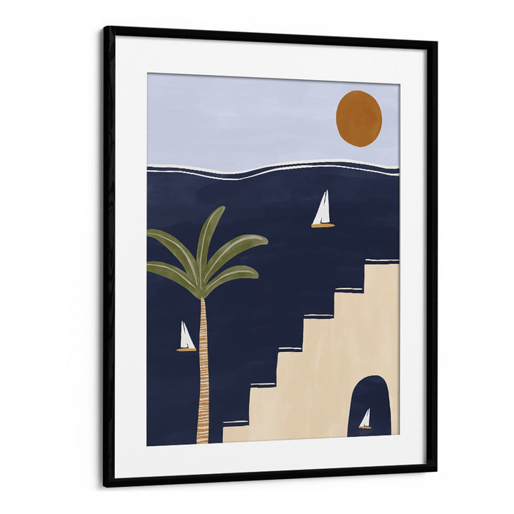 Moracan Boho Art  Artwork in Black Frame With Mount