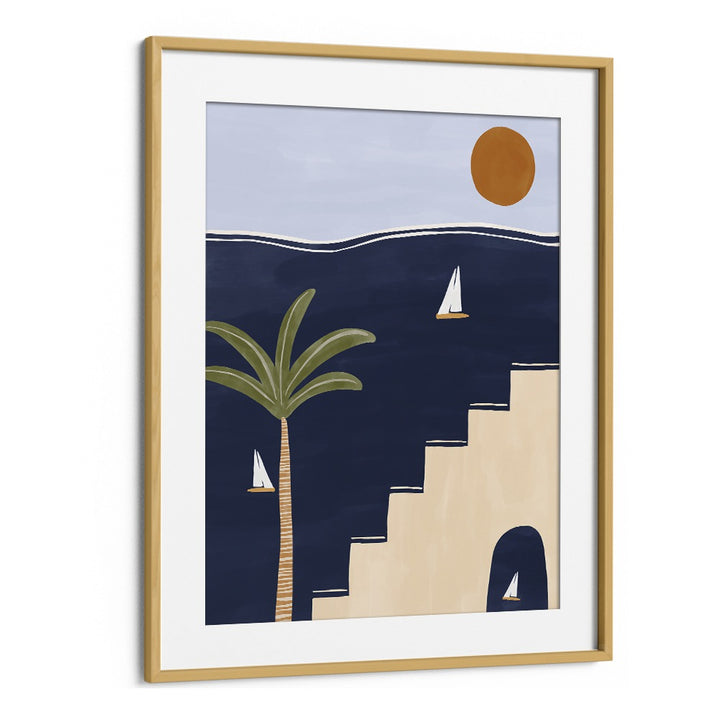 Moracan Boho ArArtwork in Oak Wood Frame With Mount