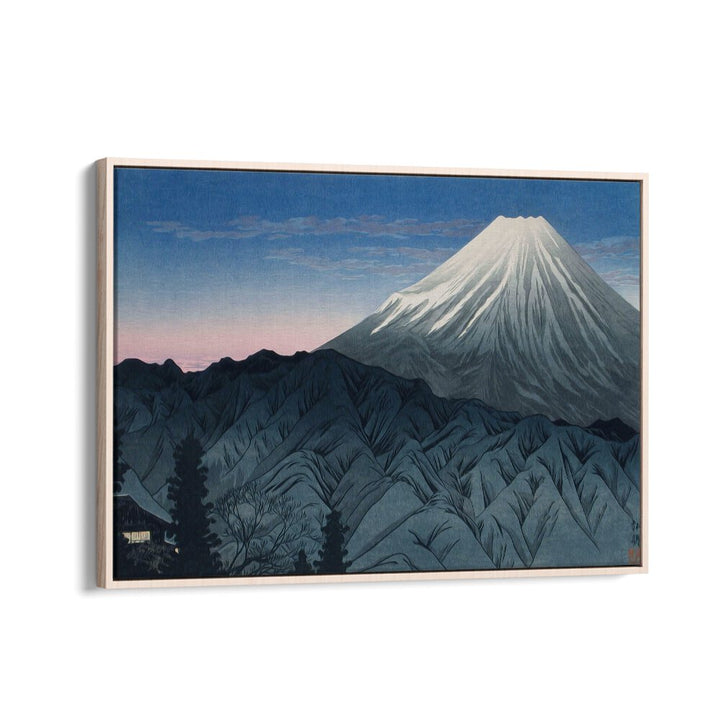 Mount Fuji Japanese Art Artwork in Oak Wood Floater Frame