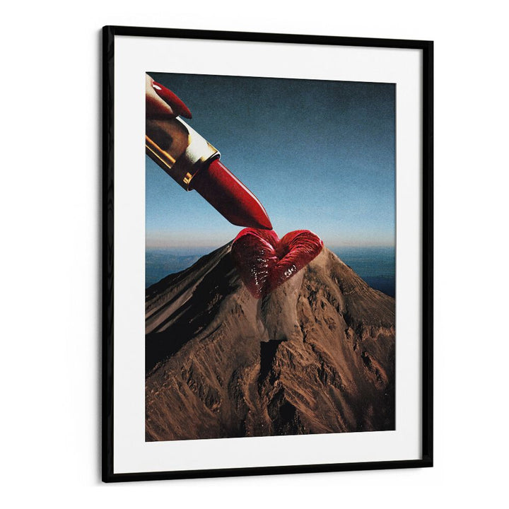 Mountin Rouge Surreal Art Artwork in Black Frame With Mount