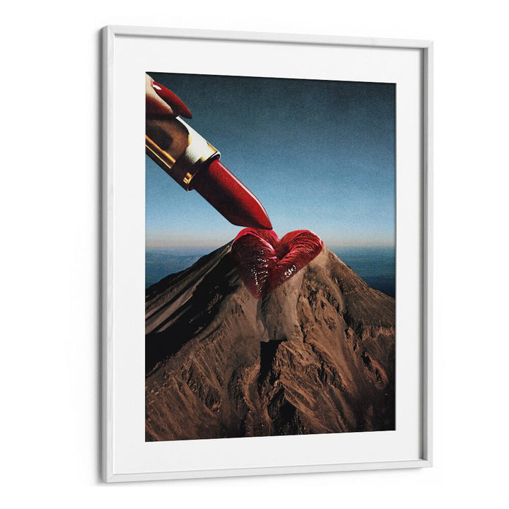 Mountin Rouge Surreal Art Artwork in White Frame With Mount