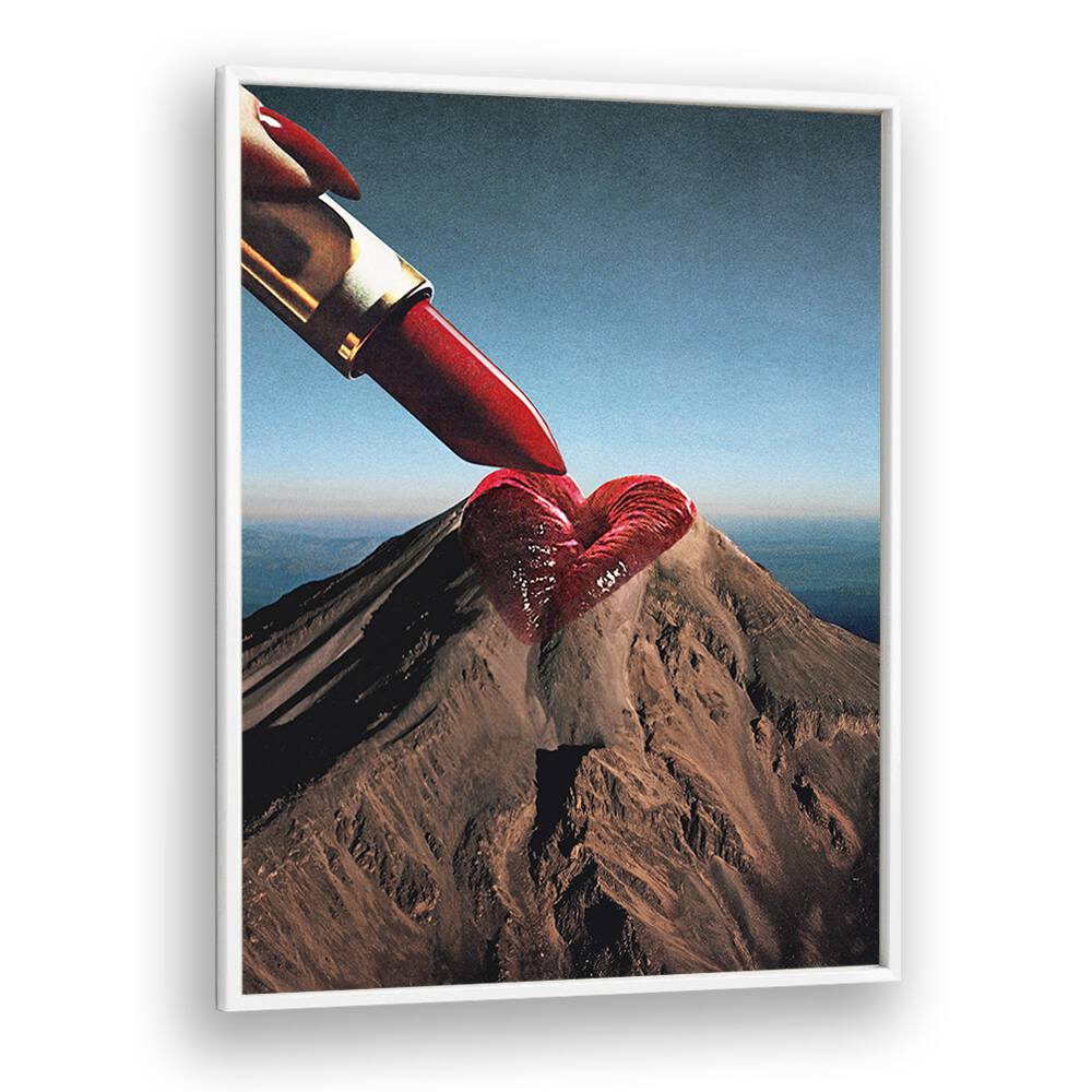 Mountin Rouge Surreal art Artwork in White Plain Frame
