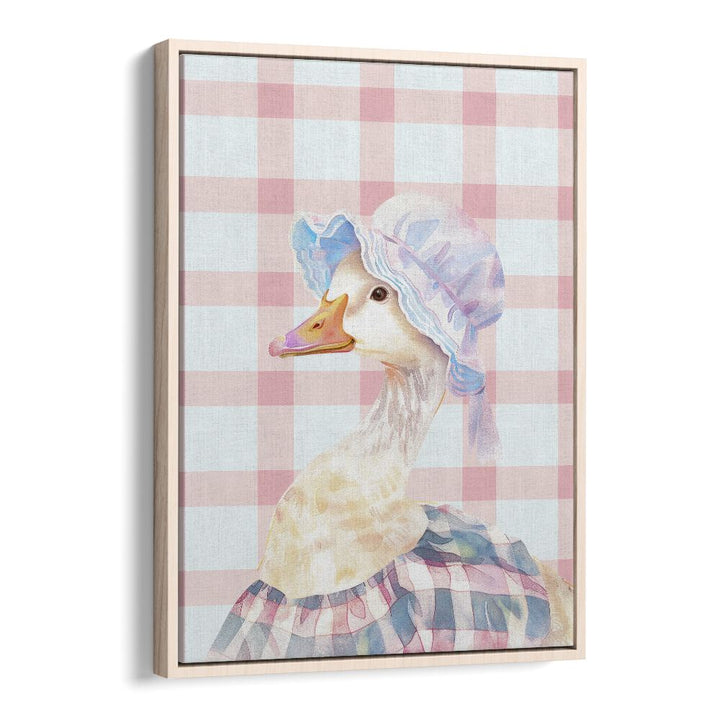 Mrs. Ping I Kids Art Artwork in Oak Wood Floater Frame
