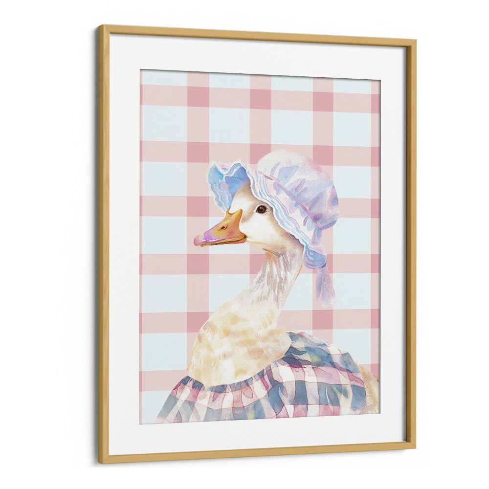 Mrs. Ping I Kids Art Artwork in Oak Wood Frame With Mount
