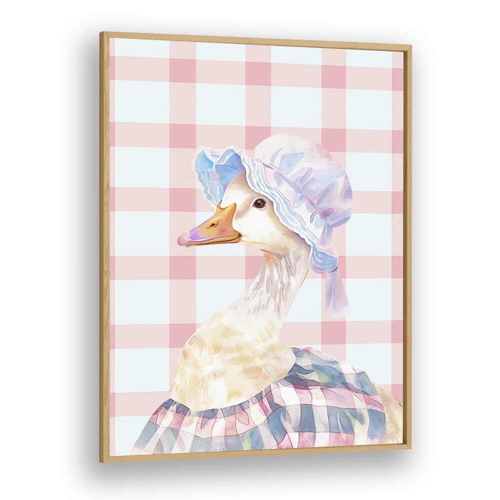 Mrs. Ping I Kids Art Artwork in Oak Wood Plain Frame
